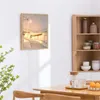 Vägglampor koreansk stil minimalistisk träram väggmålning lamp barn sovrum studie dekoration café matbord sconce nattlampor