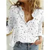 Women's Blouses Vintage Blouse Woman Linen Casual Tops Butterfly Print Women Fashion Oversized Button Up Streetwear Shirts For Blusas