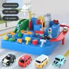 Modelo de vagón de carreras, juguetes educativos, pista para niños, juego de aventuras, cerebro, mecánico, tren interactivo, animales, cohete espacial, juguete 240229