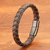 Bracelets de charme Bracelet pour hommes en cuir tressé marron et noir pour hommes bracelet en gros cadeaux masculins