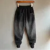 Byxor män kläder harlem byxor sommar vild bomull hampa casual byxor homme koreansk modegradient smala byxor streetwear pantalones