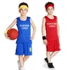 Anpassade pojkar reversibel baskettröja Set Chirdren Double Side Uniform Summer Breattable Shirt for Kids 240306