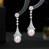 Stud Earrings French Vintage Elegant Temperament Palace Style Light Luxury Long Decorative Droplet Imitation Pearl