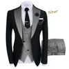 Męskie garnitury Blazers dla mężczyzn Slim Fit Fit Fito Blezed Spods 2 sztuki Zestaw Produant Wedding Business Suit Shawl Lapel Tuxedo 231214