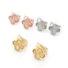 Luxury Designer Earrings Screw Back Four-leaf Clover Earrings Womens Fashion 18K Gold Earring Jewelry275i