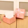 Jewelry Pouches 5pcs Square Small Gift Box With Bowknot Decor For Ring Earrings Jewellery (Pink)