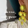 Orecchini pendenti in vetro colorato resina metallo grande goccia color oro vintage per orecchini geometrici da donna Jewerly 2024 retrò