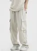 Houzhou Cargo Pants للرجال Hip Hop White Prouts Male Abtage Japanese Streetwear Loose Safari Gocket Zip 240305