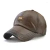 Bollkåpor Jamont Versatile Men Leather Baseball Cap Wholesale Spring Hat