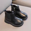 Botas outono inverno crianças sapatos quentes estilo britânico simples infantil meninas meninos casuais de alta qualidade crianças bebê couro