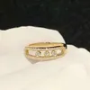 jewlery messis designer messikas engagement ring for women jewelry Sika Gold Sliding Mobile Three Diamond Ring Female Rose Gold Fashion Versatile Ring