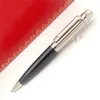 Klassischer Luxus-CT-Kugelschreiber aus der Santos-Serie mit Clip in Schwarzgold und Silberclip, hochwertiges Schreibmaterial und Bürobedarf 240306