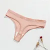 String côtelé sans couture pour femmes, sous-vêtement taille basse, confortable, en coton, sous-vêtements de couleur unie, Lingerie féminine