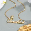 Collier de nom personnalisé avec couronne, pendentif de nom personnalisé, plaqué or 18 carats, chaîne en acier inoxydable, bijoux pour femmes, cadeau d'anniversaire 240305