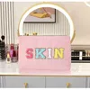 Cosmetic Bags Letter Embroidery Bag Breathable Corduroy Make Up Large Capacity Waterproof Travel Storage Women