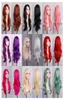 Perruques synthétiques ondulées amples de 70CM pour femmes, perruque de Cosplay blonde bleue rouge rose grise violette, cheveux 4 humains, fête Halloween cadeau de noël 8538510