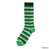 Women Socks Girls Fashion Irish St. Patrick Festive Stripe Middle Tube Stockings Healthy For Toes Winter