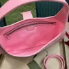 Högkvalitativ designerväska sadelväska 38 cm stor tygväska mode axelväska äkta läder blixtlås hobos green vit rosa väska presentlåda förpackning slingväskor för kvinnor