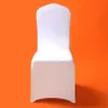 50 100pcs Universal White Stretch Polyester Lycra Craach Coverex for Weddings Party Banquet El Dining Office Decoration T289Q