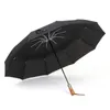 Parachase Big Umbrella Men Business Style 115cm Automatische paraplu Regen Dubbele laag 10K Winddichte grote golfparaplu's houten 287