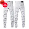 Designer jeans Paars Merk Jeans High Street Wit 9024 heren jeans modemerk paarse jeans G