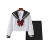 Japońskie mundury dziewcząt z liceum ustawiają talię plisowane spódnice i koszulki JK Sailor Mundlif Cosplay Woman 240301