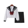 Japanse High School Girl Uniformen Set Taille ALine Geplooide Rokken en Shirt Kleding JK Sailor Uniform Cosplay Vrouw 240301