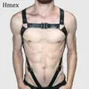 Harnais de soutien-gorge en cuir Punk pour hommes, ceinture érotique Sexy, Bondage corporel, bretelles gothiques Harajuku, Lingerie masculine, bretelles d'épaule 1239T