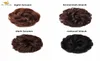 100 진짜 Humanhair Scrunchie Elastic Band updo Extensions Hair Bun Topknot Black Brown Curly Chignons3711262