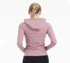 プレーンフーディの女性ジップアップヨガジャケットエラスティックロングスリーブジムスポーツコートフィットネスランニング服