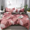 Beddengoed Set 4 Stuks Set Stijl Laken Kussensloop Dekbedovertrek Sets Streep Aloë Katoenen Bed Set Thuis Bed Textiel producten LJ201127241e