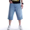 Jeans da uomo Pantaloncini moda hip-hop Pantaloni larghi larghi Taglie forti Skateboard medio