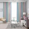 Cortinas transparentes con estrellas huecas, cortinas de colores del arco iris, cortinas opacas para dormitorio de niñas y niños, decoración Y200421223g