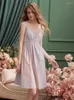 Damen-Nachtwäsche, sexy Frühlings- und Sommer-2-teilige Roben-Sets mit langen Ärmeln, Royal Roupas De Dormir Femininas, weiß bestickte Spitzen-Sleepshirts