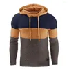 Herenhoodies Hoodie met kleurblokken en trekkoord Lange mouwen Elastisch Middellange lengte Sport Voor Herfst Winter Warmte Warm