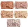 5Pcs Lot Cable Bow Baby Headband Soft Elastic Print Nylon Headbands Set Turban born For Children Hair Accessories W220316286H