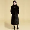 Middle Aged Elderly Women's Winter Clothing, New Imitation Mink Fur And Grass Coat, Mom's Outfit Fat, Long Coat With Extra Thickness 951782