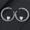 Stud Earrings GODKI 2024 Fashion Trendy Heart For Women Cubic Zirconia Crystal CZ Statement Earring Brincos Bijoux