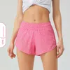 ll shorts Hoty Hot Women Sport Shorts Casual Fitness Pants For Woman Girl Workout Gym Running Sportswear With Zipper Pocket Quick Torking Mesh LU88248 Sportkläder