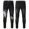 Designer Mens Purple Jeans for mens denim pants Fashion womens Purple-brand trends Distressed Black Ripped Biker Slim Fit Motorcycle sweatpants New