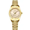 CHENXI Merk Top Luxe Dames Gouden Horloge Vrouwen Gouden Klok Vrouwelijke Vrouwen Jurk Strass Quartz Waterdichte Horloges Feminine231D