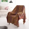 Bohemian Chenille Handdoek Kwastje Deken voor Bank Sofa Decoratieve Hoes Gooit Plaid Stiksels Reizen Vliegtuig Deken223S