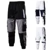 Pantaloni da uomo di grandi dimensioni da lavoro con coulisse marea sciolto hip-hop casual multi-tasche tuta pantaloni sportivi cargo