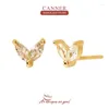 Orecchini a lobo CANNER vero argento sterling 925 per le donne Cavallo occhio diamante zircone gioielli in oro coreano Pendientes