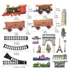 Electric Christmas Train Toy Set Car Railway Tracks Steam Locomotive Engine Diecast Model Educational Game Boy Toys for Children 240228