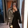 Kadınlar deri gerçek koyun derisi ceket moda beyaz motosiklet kadın giyim orijinal kat ve ceketler veste femme zm