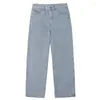 Pantalon en jean surdimensionné pour hommes, pantalon de survêtement large, taille haute, droit, ample, confortable, décontracté, en Denim, 2024 B125