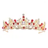 Hair Clips High-end Bride Wedding Golden Rhinestone Bridal Crown Tiara Jewelry Accessories