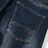 Jeans pour hommes automne et hiver décontracté affaires jambe droite ample polyvalent élastique industrie lourde lavé nostalgique pour les hommes