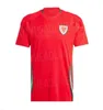 2024 Maillots de football du Pays de Galles James Bale 24 25 Shirts de football gallois Johnson N.Williams Rodon T.Roberts Cabango Levitt Moore Thomas Men Kids Kit Jersey